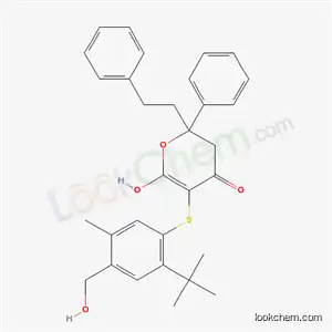 5-[2-tert-butyl-4-(hydroxymethyl)-5-methyl-phenyl]sulfanyl-6-hydroxy-2-phenethyl-2-phenyl-3H-pyran-4-one