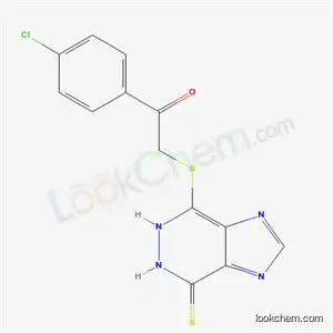 Molecular Structure of 3543-49-5 (1-(4-chlorophenyl)-2-[(4-thioxo-5,6-dihydro-4H-imidazo[4,5-d]pyridazin-7-yl)sulfanyl]ethanone)