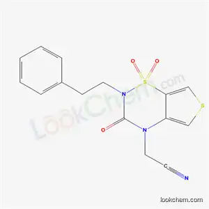 Molecular Structure of 214916-41-3 ([1,1-dioxido-3-oxo-2-(2-phenylethyl)-2,3-dihydro-4H-thieno[3,4-e][1,2,4]thiadiazin-4-yl]acetonitrile)
