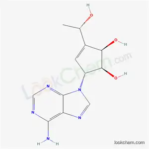 Molecular Structure of 138662-99-4 ((1S,2R,5R)-5-(6-amino-9H-purin-9-yl)-3-[(1S)-1-hydroxyethyl]cyclopent-3-ene-1,2-diol)