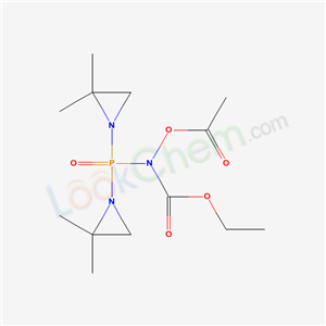 Carbamic acid, (acetyloxy)(bis(2,2-dimethyl-1-aziridinyl)phosphinyl)-, ethyl ester (9CI) cas  54805-59-3