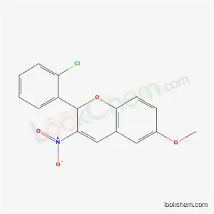 Molecular Structure of 57544-12-4 (2-(2-Chlorophenyl)-6-methoxy-3-nitro-2H-1-benzopyran)