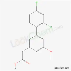 Molecular Structure of 61888-65-1 (2',4'-Dichloro-5-methoxy-1,1'-biphenyl-3-acetic acid)