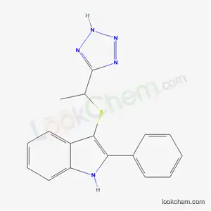 Molecular Structure of 66355-08-6 (2-Phenyl-3-[1-(1H-tetrazol-5-yl)ethylthio]-1H-indole)