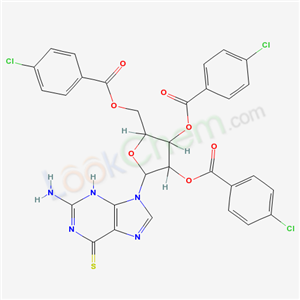 [5-(2-amino-6-sulfanylidene-3H-purin-9-yl)-3,4-bis[(4-chlorobenzoyl)oxy]oxolan-2-yl]methyl 4-chlorobenzoate cas  42558-86-1
