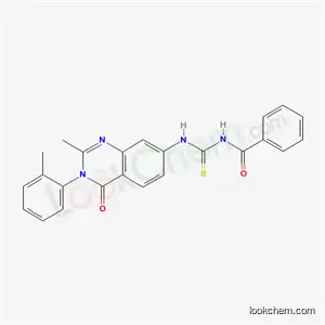 Molecular Structure of 24295-69-0 (N-{[2-methyl-3-(2-methylphenyl)-4-oxo-3,4-dihydroquinazolin-7-yl]carbamothioyl}benzamide)