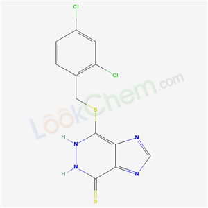 2-[(2,4-dichlorophenyl)methylsulfanyl]-3,4,7,9-tetrazabicyclo[4.3.0]nona-1,6,8-triene-5-thione cas  3438-85-5