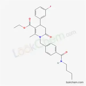 Molecular Structure of 5990-39-6 (ethyl 1-[4-(butylcarbamoyl)benzyl]-4-(3-fluorophenyl)-2-methyl-6-oxo-1,4,5,6-tetrahydropyridine-3-carboxylate)