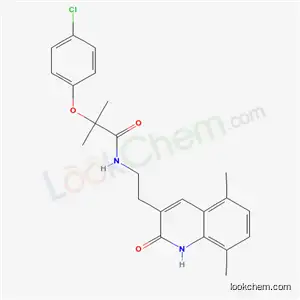 Molecular Structure of 6189-34-0 (2-(4-chlorophenoxy)-N-[2-(5,8-dimethyl-2-oxo-1,2-dihydroquinolin-3-yl)ethyl]-2-methylpropanamide)