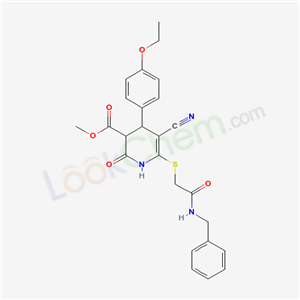 3-Pyridinecarboxylic acid, 5-cyano-4-(4-ethoxyphenyl)-1,2,3,4-tetrahydro-2-oxo-6-[[2-oxo-2-[(phenylmethyl)amino]ethyl]thio]-, methyl ester