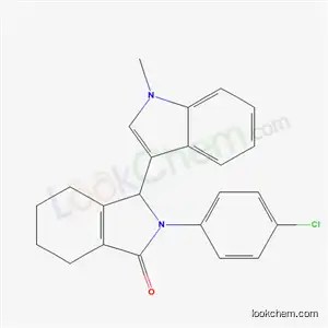 Molecular Structure of 5527-53-7 (2-(4-chlorophenyl)-3-(1-methyl-1H-indol-3-yl)-2,3,4,5,6,7-hexahydro-1H-isoindol-1-one)