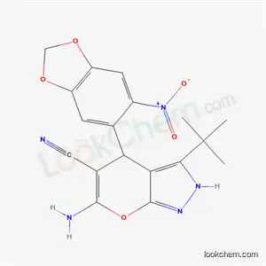 6-Amino-3-tert-butyl-4-(6-nitro-1,3-benzodioxol-5-yl)-2,4-dihydropyrano[2,3-c]pyrazole-5-carbonitrile