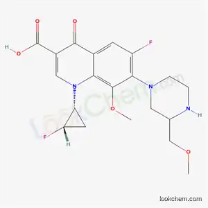 Molecular Structure of 354812-25-2 (6-fluoro-1-[(1R,2S)-2-fluorocyclopropyl]-8-methoxy-7-[3-(methoxymethyl)piperazin-1-yl]-4-oxo-1,4-dihydroquinoline-3-carboxylic acid)