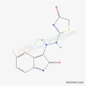Molecular Structure of 22915-25-9 (3-[2-(4-oxo-4,5-dihydro-1,3-thiazol-2-yl)hydrazino]-2H-indol-2-one)