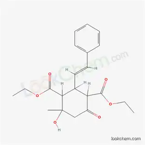diethyl 4-hydroxy-4-methyl-6-oxo-2-[(E)-2-phenylethenyl]cyclohexane-1,3-dicarboxylate