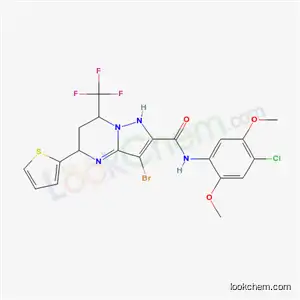 3-Bromo-N-(4-chloro-2,5-dimethoxyphenyl)-5-thiophen-2-yl-7-(trifluoromethyl)-4,5,6,7-tetrahydropyrazolo[1,5-a]pyrimidine-2-carboxamide