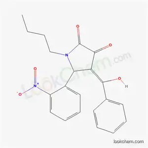 Molecular Structure of 6170-93-0 ((4Z)-1-butyl-4-[hydroxy(phenyl)methylidene]-5-(2-nitrophenyl)pyrrolidine-2,3-dione)