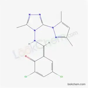 (6Z)-2,4-dichloro-6-({[3-(3,5-dimethyl-1H-pyrazol-1-yl)-5-methyl-4H-1,2,4-triazol-4-yl]amino}methylidene)cyclohexa-2,4-dien-1-one