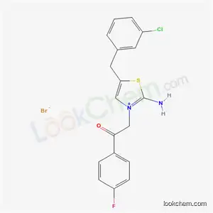 Molecular Structure of 6632-25-3 (2-amino-5-(3-chlorobenzyl)-3-[2-(4-fluorophenyl)-2-oxoethyl]-1,3-thiazol-3-ium bromide)