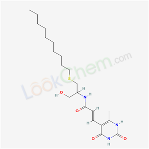 2-Propenamide, N-[2-(decylthio)-1-(hydroxymethyl)ethyl]-3-(1,2,3, 4-tetrahydro-6-methyl-2,4-dioxo-5-pyrimidinyl)-, (E)-(.+-.)- cas  61786-74-1