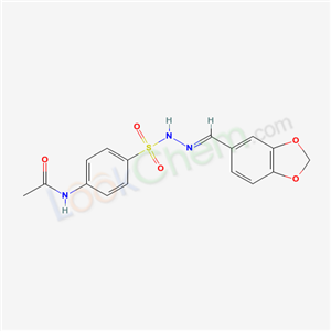 N-[4-[(benzo[1,3]dioxol-5-ylmethylideneamino)sulfamoyl]phenyl]acetamide cas  5448-90-8
