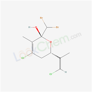 2H-Pyran-2-ol, 4-chloro-6-(2-chloro-1-methylethenyl)-2-(dibromomethyl)-5, 6-dihydro-3-methyl- cas  63023-59-6