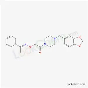 (Piperonylpiperazino-carboxymethyl) oxyimino acetophenone