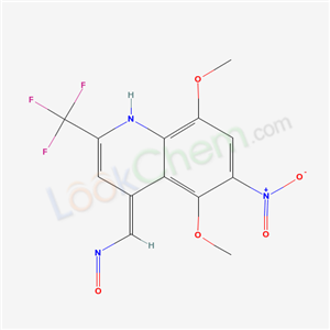 (4E)-5,8-dimethoxy-6-nitro-4-(nitrosomethylidene)-2-(trifluoromethyl)-1H-quinoline cas  52824-12-1