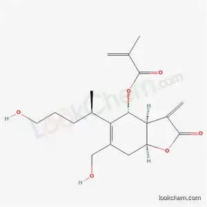 Molecular Structure of 52617-36-4 ((3aS,4R,7aS)-6-(hydroxymethyl)-5-[(1R)-4-hydroxy-1-methylbutyl]-3-methylidene-2-oxo-2,3,3a,4,7,7a-hexahydro-1-benzofuran-4-yl 2-methylprop-2-enoate)