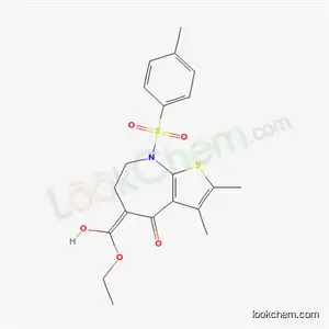 Molecular Structure of 54805-50-4 ((5Z)-5-[ethoxy(hydroxy)methylidene]-2,3-dimethyl-8-[(4-methylphenyl)sulfonyl]-5,6,7,8-tetrahydro-4H-thieno[2,3-b]azepin-4-one)