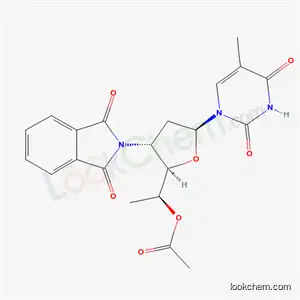 Molecular Structure of 136035-10-4 (1-[5-O-acetyl-2,3,6-trideoxy-3-(1,3-dioxo-1,3-dihydro-2H-isoindol-2-yl)-beta-L-ribo-hexofuranosyl]-5-methylpyrimidine-2,4(1H,3H)-dione)