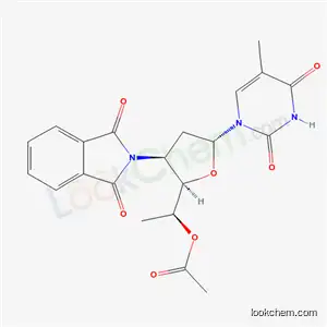 Molecular Structure of 136035-11-5 (1-[5-O-acetyl-2,3,6-trideoxy-3-(1,3-dioxo-1,3-dihydro-2H-isoindol-2-yl)-alpha-L-arabino-hexofuranosyl]-5-methylpyrimidine-2,4(1H,3H)-dione)