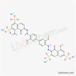 4-アミノ-6-[[4′-[(1,8-ジヒドロキシ-3,6-ジスルホ-2-ナフチル)アゾ]-3,3′-ジメトキシ-[1,1′-ビフェニル]-4-イル]アゾ]-5-ヒドロキシ-1,3-ナフタレンジスルホン酸テトラナトリウム