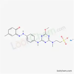 2-[[4-[[4-[(2-ヒドロキシ-5-メチルフェニル)アゾ]フェニル]アミノ]-6-メトキシ-1,3,5-トリアジン-2-イル]メチルアミノ]エタンスルホン酸ナトリウム