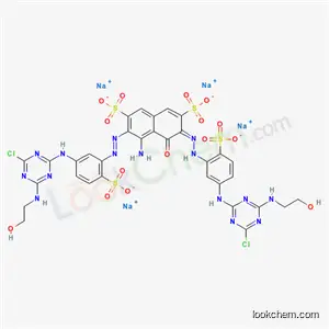 テトラナトリウム=4-アミノ-3,6-ビス{5-{4-クロロ-6-[(2-ヒドロキシエチル)アミノ]-1,3,5-トリアジン-2-イルアミノ}-2-スルホナトフェニルアゾ}-5-ヒドロキシ-2,7-ナフタレンジスルホナート
