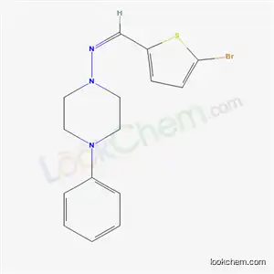 Molecular Structure of 6071-20-1 (N-[(1E)-(5-bromothiophen-2-yl)methylidene]-4-phenylpiperazin-1-amine)