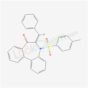 6-Benzylidene-5-((4-methylphenyl)sulfonyl)-5,6-dihydro-7H-dibenzo(b,d)azepin-7-one cas  19711-99-0