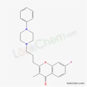 Molecular Structure of 69103-97-5 (7-fluoro-3-methyl-2-[3-(4-phenylpiperazin-1-yl)propyl]-4H-chromen-4-one)