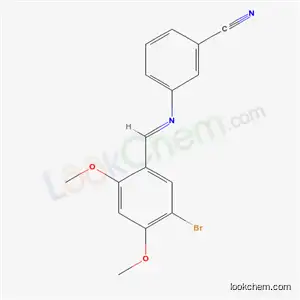 3-{[(E)-(5-bromo-2,4-dimethoxyphenyl)methylidene]amino}benzonitrile