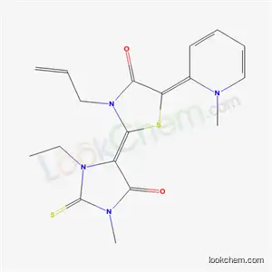 2-(3-エチル-1-メチル-5-オキソ-2-チオキソイミダゾリジン-4-イリデン)-5-(1-メチルピリジン-2(1H)-イリデン)-3-(2-プロペニル)-4-チアゾリジノン