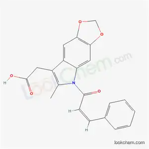 Molecular Structure of 37646-31-4 (6-Methyl-5-(1-oxo-3-phenyl-2-propenyl)-5H-1,3-dioxolo[4,5-f]indole-7-acetic acid)