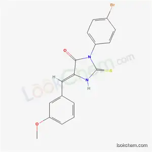 Molecular Structure of 40747-59-9 ((5Z)-3-(4-bromophenyl)-5-[(3-methoxyphenyl)methylidene]-2-thioxoimidazolidin-4-one)