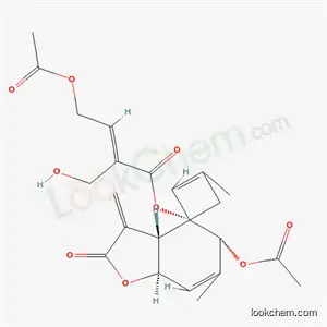 Molecular Structure of 69375-35-5 ((3aR,4R,9S,11aR)-9-(acetyloxy)-6,10-dimethyl-3-methylidene-2-oxo-2,3,3a,4,5,8,9,11a-octahydrocyclodeca[b]furan-4-yl (2E)-4-(acetyloxy)-2-(hydroxymethyl)but-2-enoate)