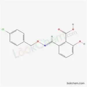 Molecular Structure of 51609-37-1 (2-[(E)-{[(4-chlorobenzyl)oxy]imino}methyl]-6-hydroxybenzoic acid)