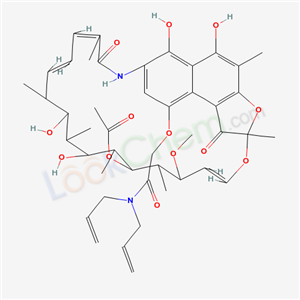 Acetamide, 2-((1,2-dihydro-5,6,17,19,21-pentahydroxy-23-methoxy-2,4,12,16,18,20,22-heptamethyl-1,11-dioxo-2,7-(epoxypentadeca(1,11,13)trienimino)naphtho(2,1-b)furan-9-yl)oxy)-N,N-diallyl-, 21-acetate 