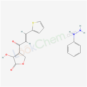 3-hydroxy-4-[(E)-3-thiophen-2-ylprop-2-enoyl]-5H-furan-2-one; phenylhydrazine