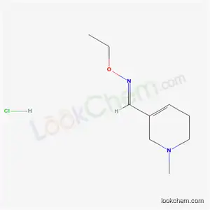 (E)-1,2,5,6-Tetrahydro-1-methyl-3-pyridinecarboxaldehyde O-ethyloxime, monohydrochloride