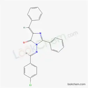 Molecular Structure of 126293-22-9 ((5Z)-5-benzylidene-3-{[(E)-(4-chlorophenyl)methylidene]amino}-2-phenyl-3,5-dihydro-4H-imidazol-4-one)