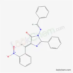 Molecular Structure of 126293-24-1 ((5Z)-5-(2-nitrobenzylidene)-2-phenyl-3-{[(E)-phenylmethylidene]amino}-3,5-dihydro-4H-imidazol-4-one)