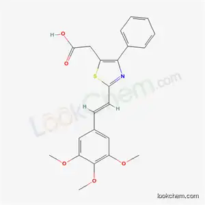 Molecular Structure of 116759-19-4 ({4-phenyl-2-[(E)-2-(3,4,5-trimethoxyphenyl)ethenyl]-1,3-thiazol-5-yl}acetic acid)
